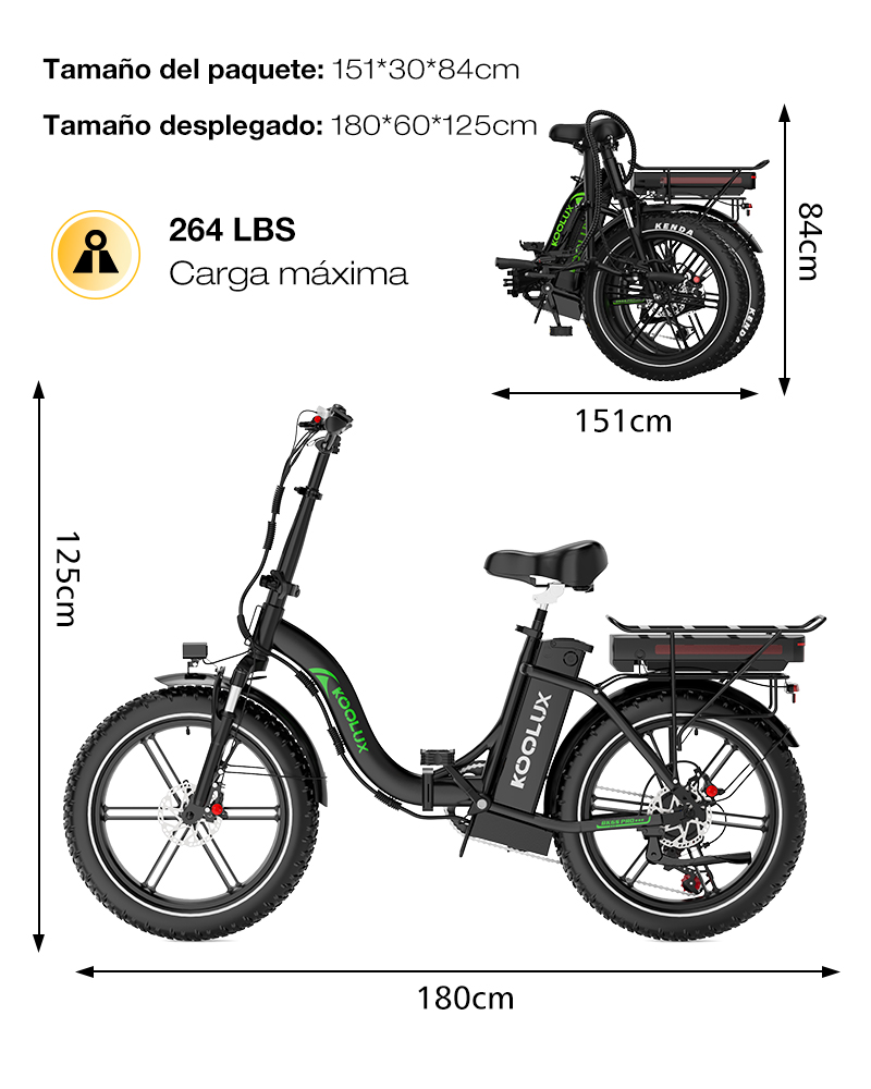 Bicicleta eléctrica KOOLUX BK6S PRO 250W Doble Batería 48V