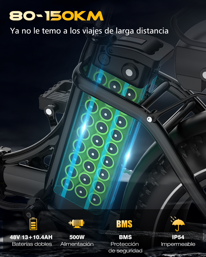 Bicicleta eléctrica KOOLUX BK6S PRO 250W Doble Batería 48V