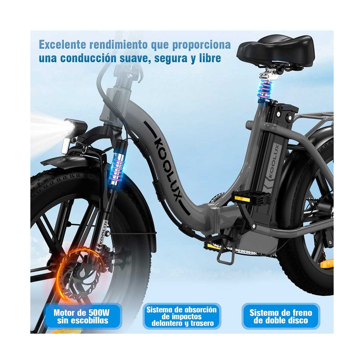 Bicicleta eléctrica plegable KOOLUX BK6S 250W 48V 15.6Ah
