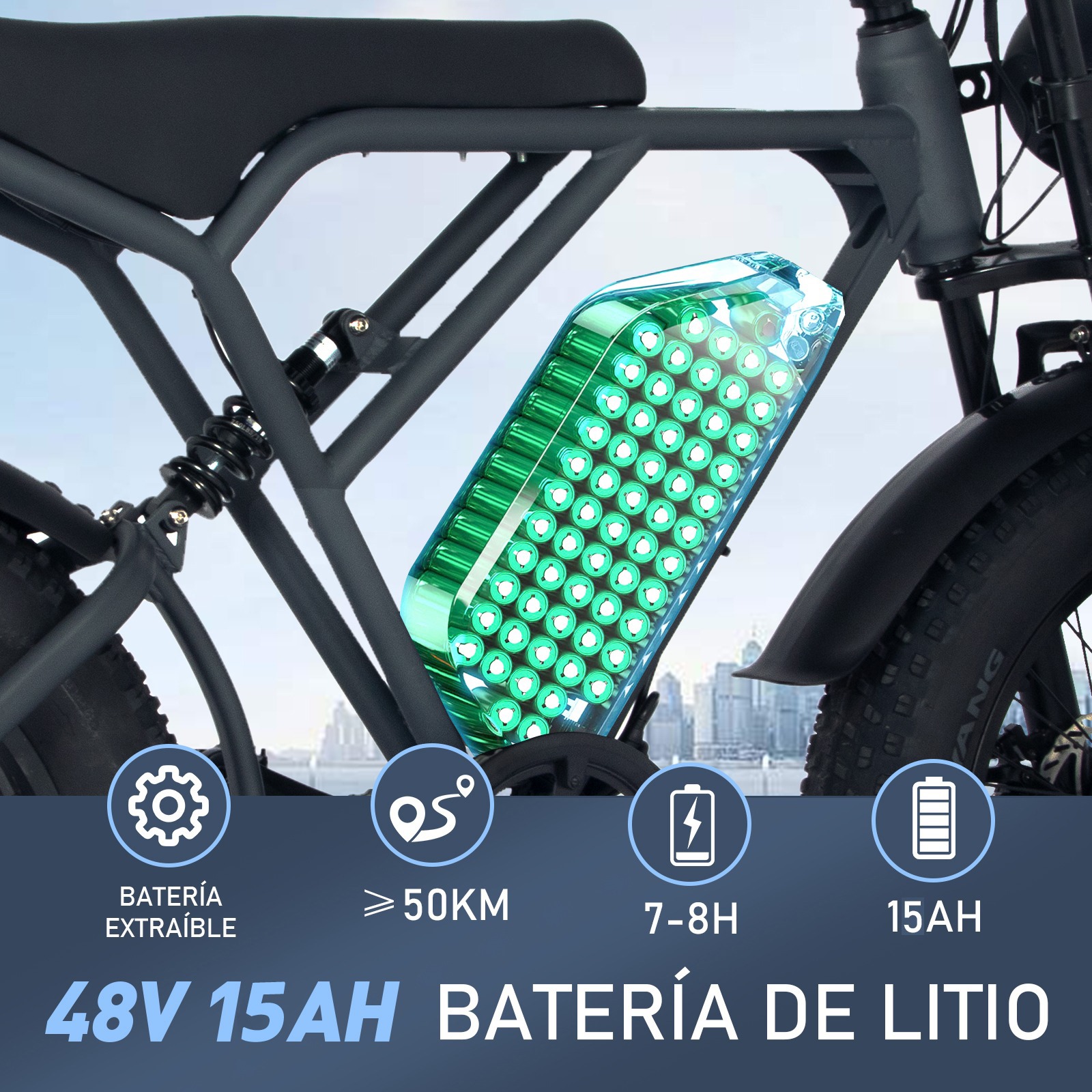 Bicicleta Eléctrica Koolux BK29 250W 48V15Ah 20